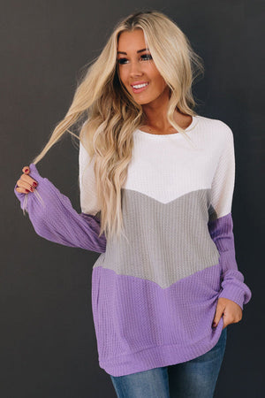 High Hopes Thermal Color-Block Top Stay Warm In Style