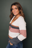 Shan Color Block Button Detail Sweater Stay Warm In Style