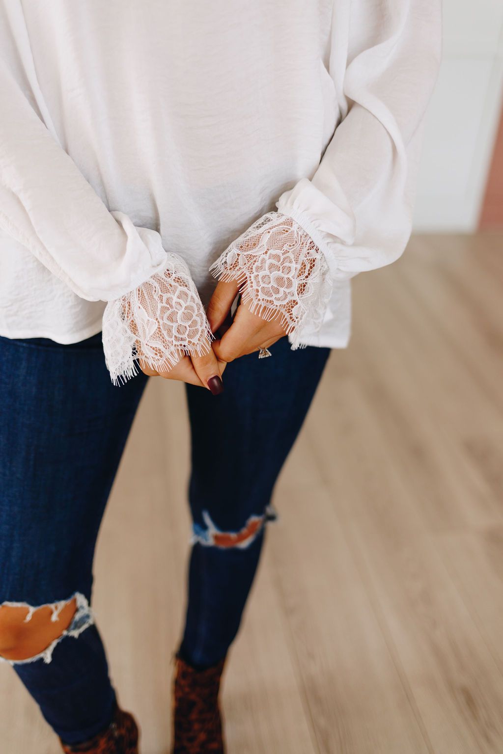 The Morning View Lace Blouse Stay Warm In Style