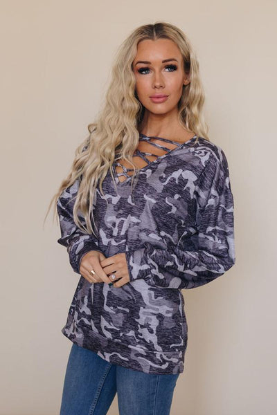 Only Love Patterned Long Sleeve Top Stay Warm In Style
