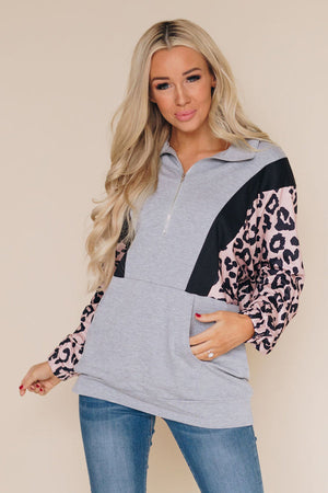 Kaylee Mae Leopard Sweatshirt Stay Warm In Style