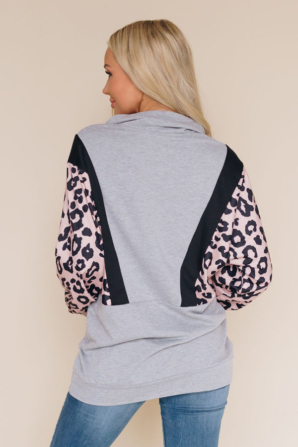 Kaylee Mae Leopard Sweatshirt Stay Warm In Style