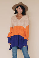 Up To You Colorblock Sweater Stay Warm In Style