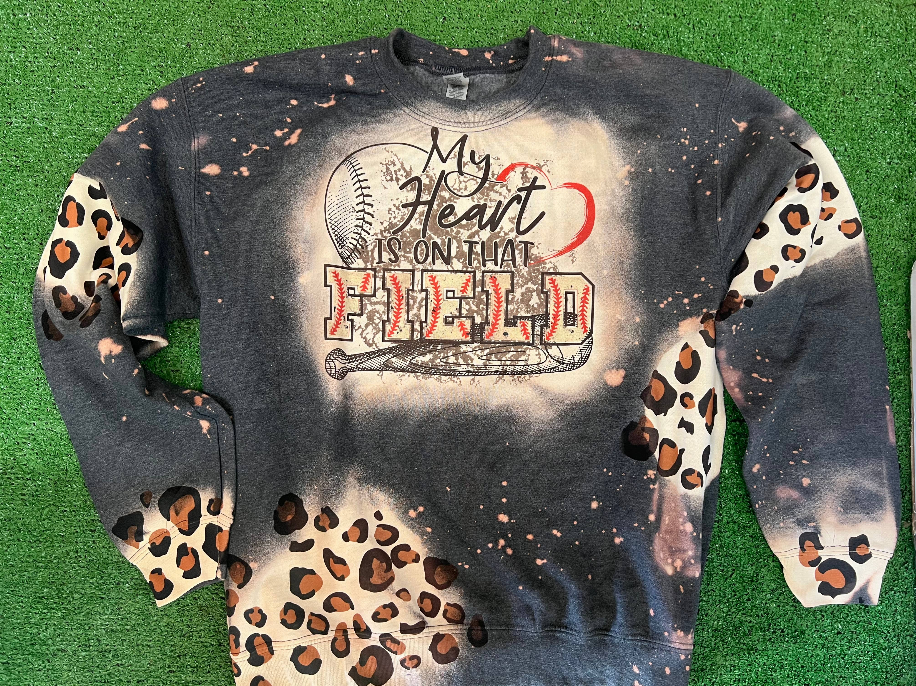 My Heart Is On That Field SweatShirt Bleached MaddisonCo Inc