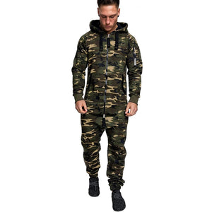 Fashion Men's Hooded Fleece Camouflage Jumpsuit Luchu