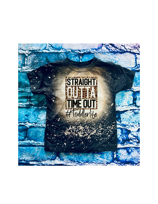 Straight outta time out #toddlerlife bleached tee MaddisonCo Inc