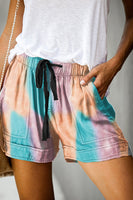 Women's tie-dye printed high waist shorts Luchu