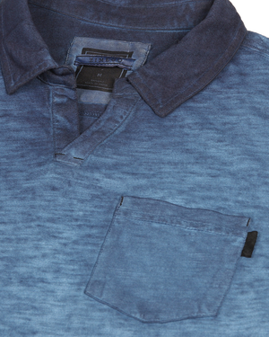 ZIMEGO Mens Polo Shirt Short Sleeve Vintage Wash Fade Dyed Casual V-Neck Henley