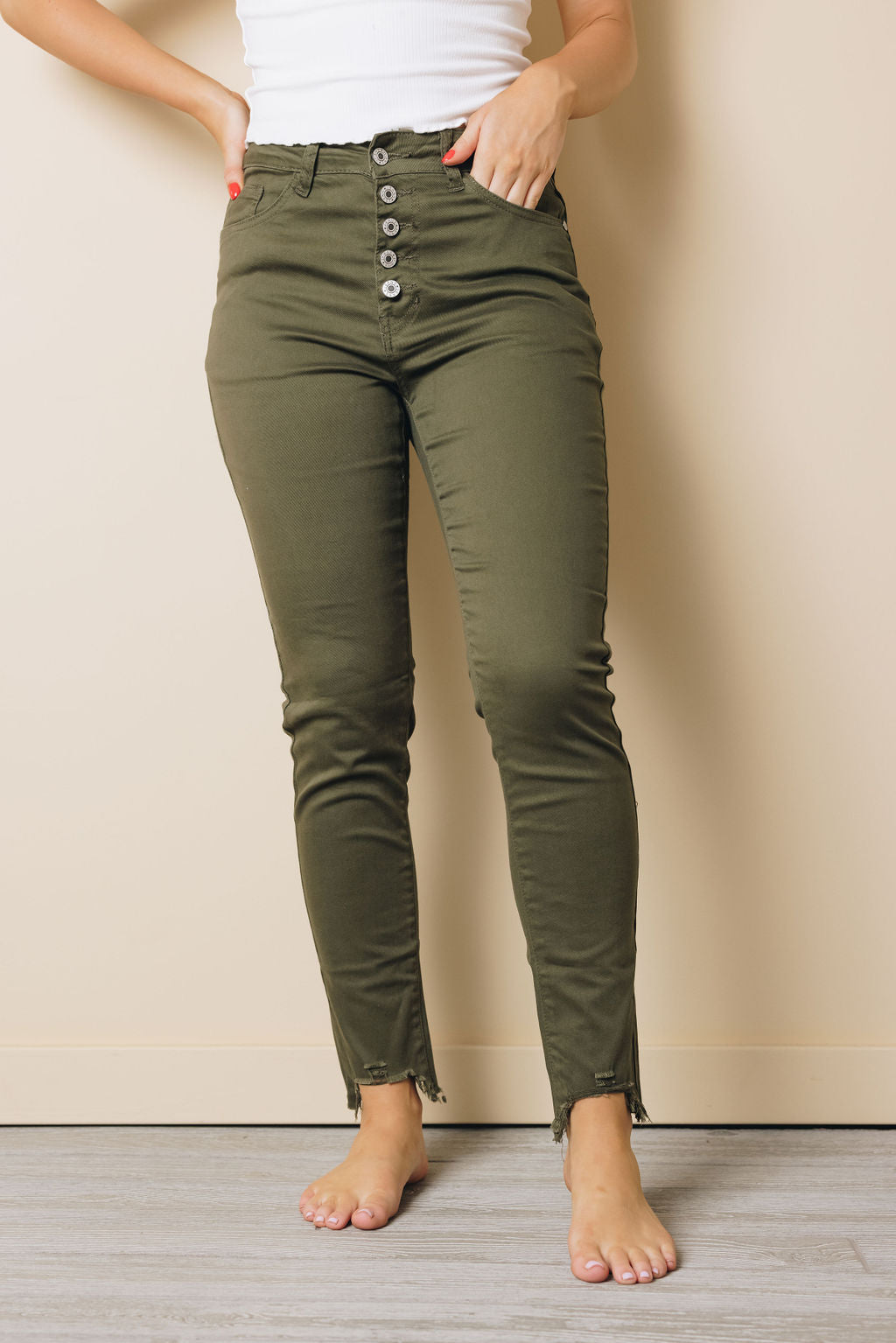 Janice High Waist Denim Jeans Stay Warm In Style