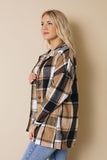 Speak Now Plaid Buttoned Shirt Jacket Stay Warm In Style
