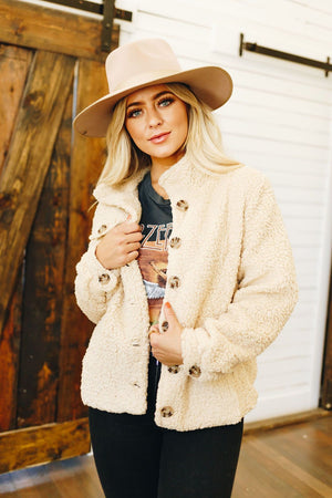 Let Me Be Sherpa Crop Jacket Stay Warm In Style