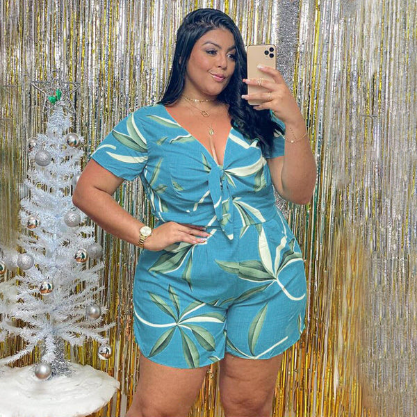 Plus Size Print Fashion Casual Rompers NNWF-N7079  PACIFIC COLLAB