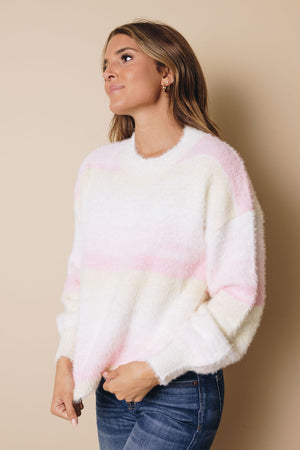Linneth Mohair Striped Sweater Stay Warm In Style