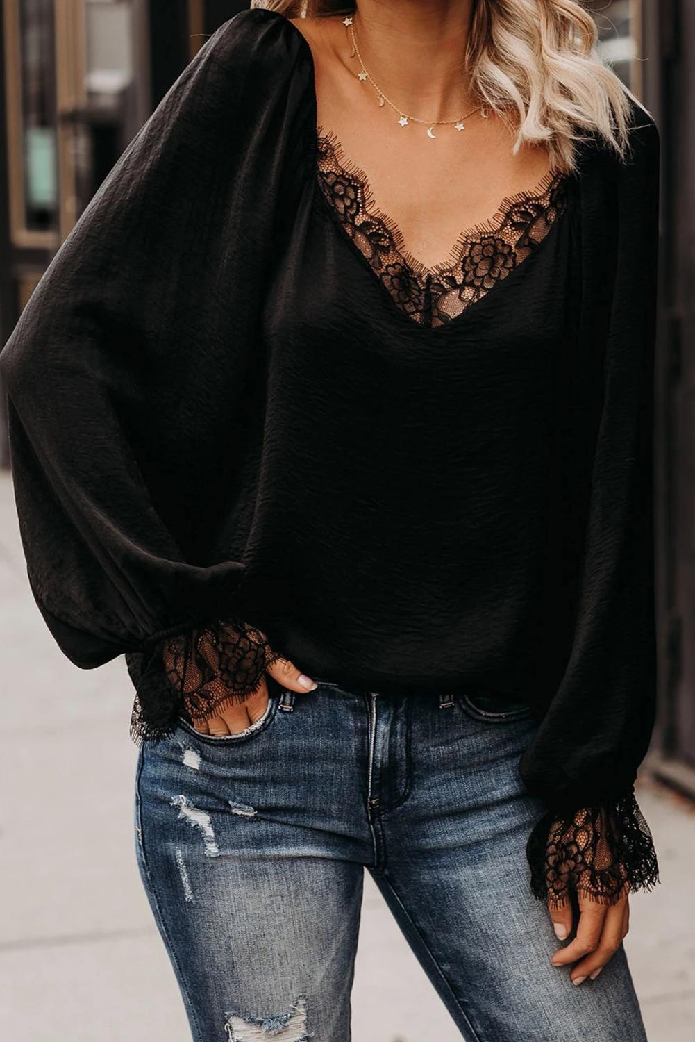 The Morning View Lace Blouse Stay Warm In Style