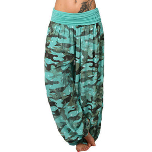 New Loose Printed Wide Leg Women's Camouflage Casual Trousers W2B