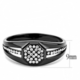 DA282 - Stainless Steel Ring IP Black(Ion Plating) Men AAA Grade CZ Clear MaddisonCo Inc
