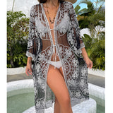 Silk Sun Embroidered Loose Beach Cover Up Tidee
