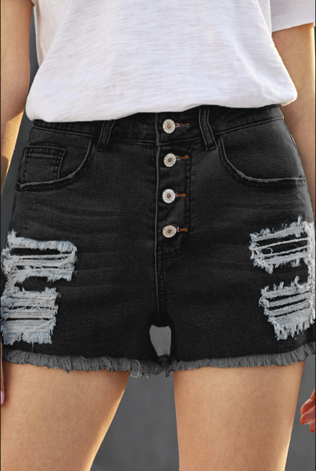 Girl Code Distressed Denim Shorts Stay Warm In Style
