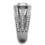 TK1525 - Stainless Steel Ring High polished (no plating) Women AAA Grade CZ Clear W2B