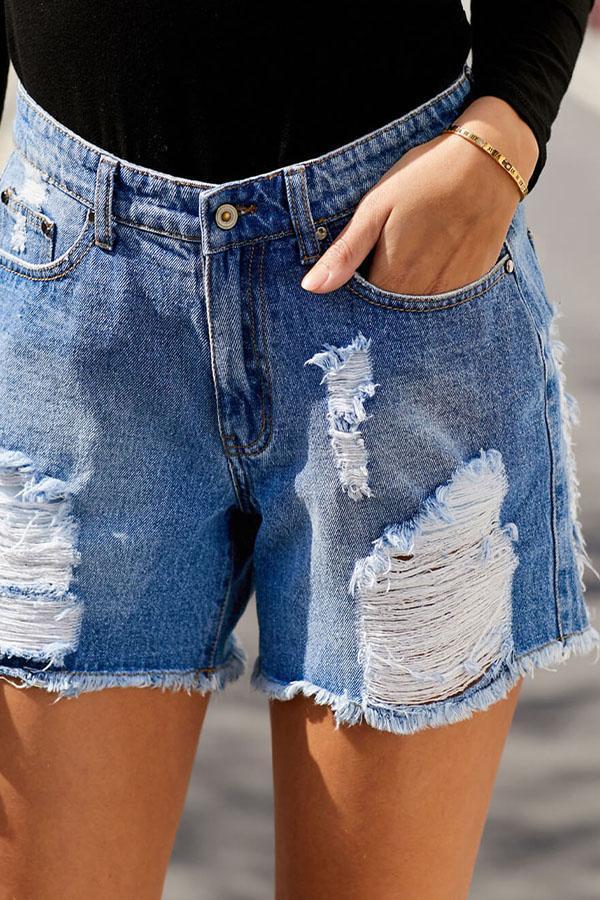Road Trip Distressed Shorts Stay Warm In Style