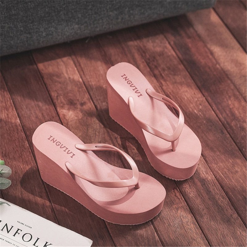 Wedge Flip Flop Sandals - MaddisonCo Inc